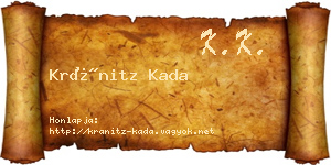 Kránitz Kada névjegykártya